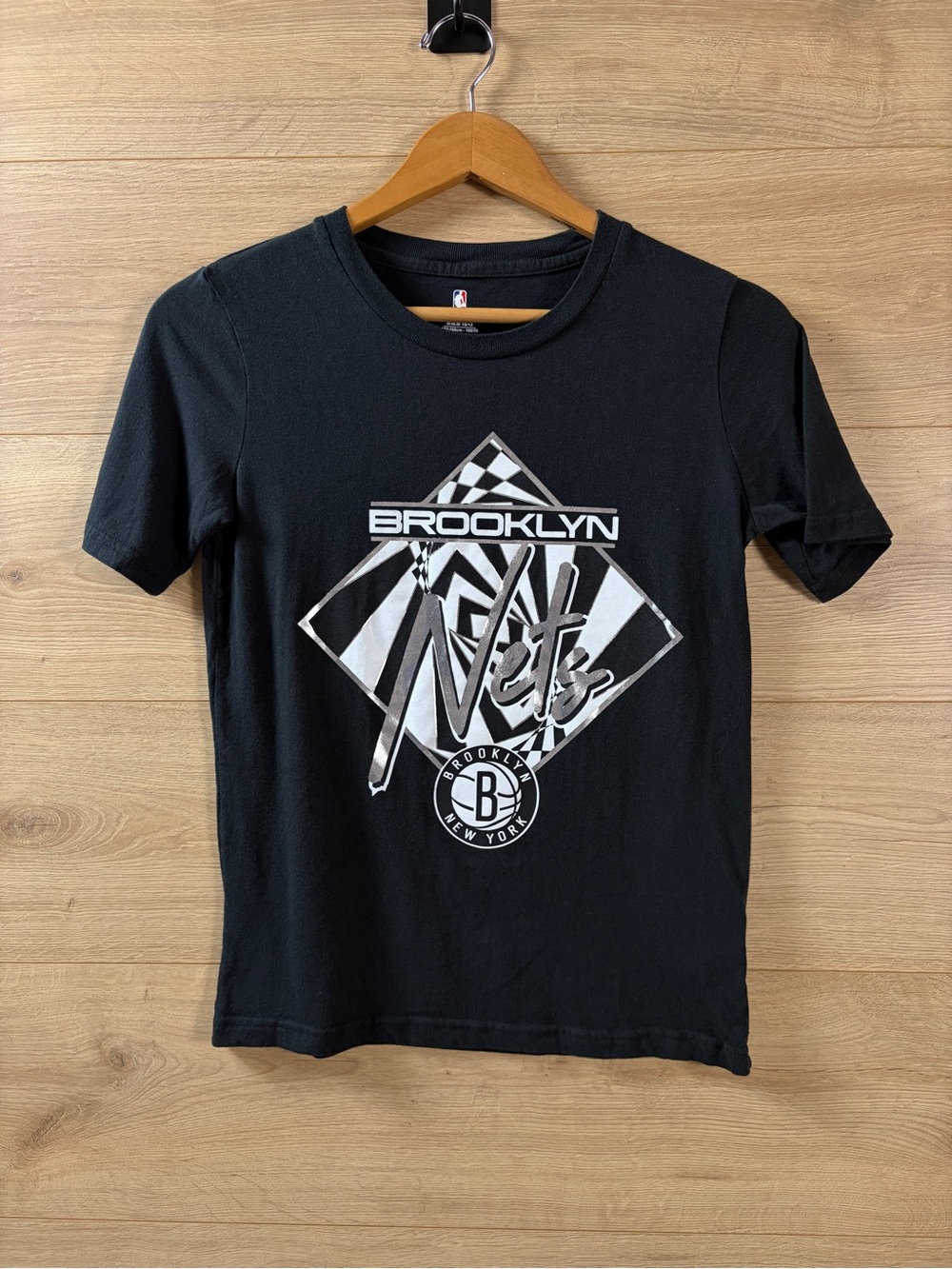 Brooklyn Nets Black Graphic Tee - Kids Short Sleeve Shirt